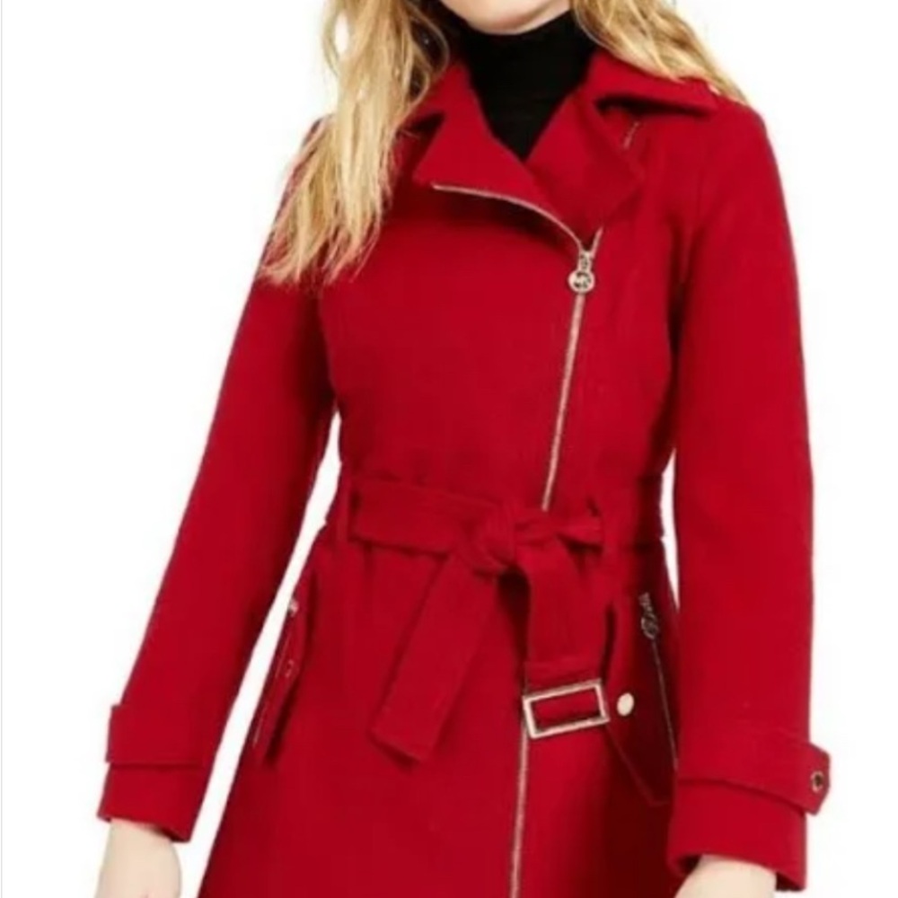Women's Red Belted Coat